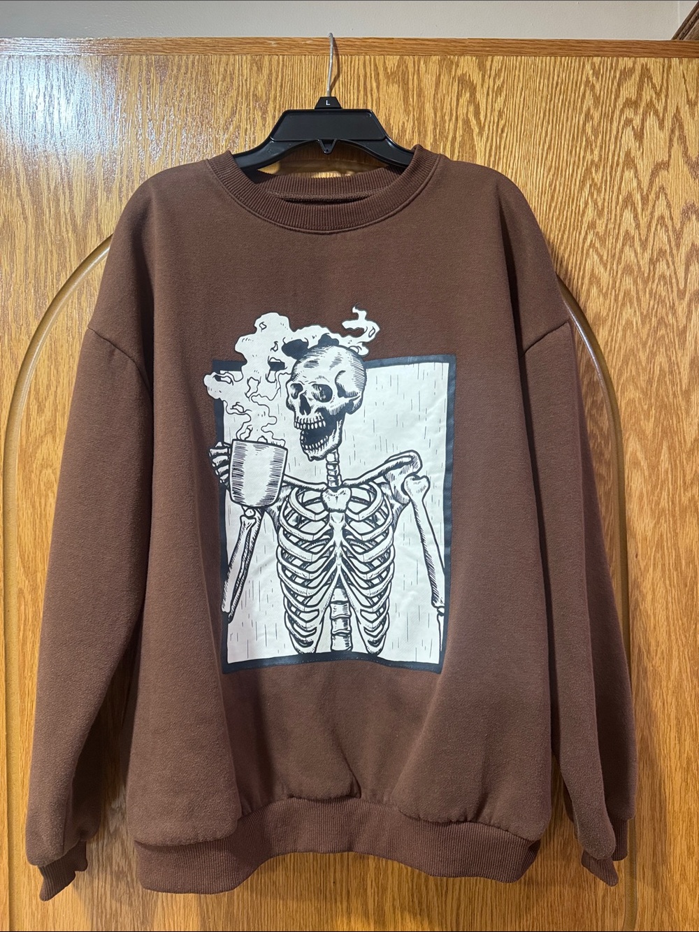Men's Brown Graphic Skeleton Sweatshirt